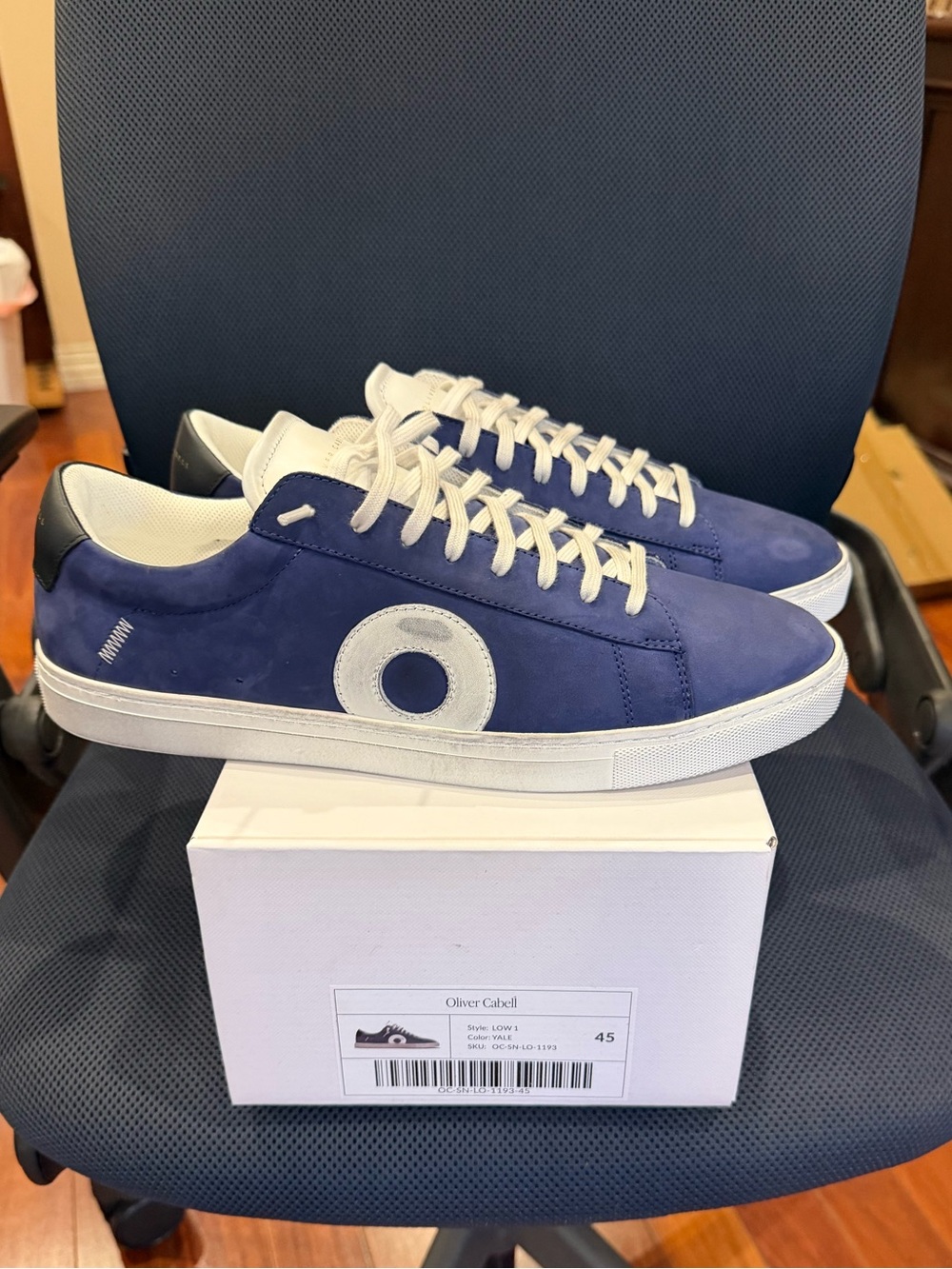 NIB Oliver Cabell Low 1 Yale Blue Leather Sneakers Men's Size 12